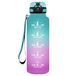 HoneyHolly Drinkfles voor sport, 1500 ml, lekvrij, kunststof, waterfles, geschikt voor koolzuurhoudende dranken, sportfles voor fiets, kinderen, school, fitness, yoga, groen poeder