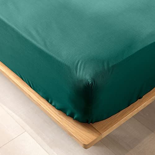 Douceur d'intérieur Biolina Hoeslaken - 180 x 200 cm - Smaragd - Biologisch Katoen