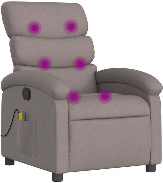 vidaXL Massagestoel verstelbaar stof taupe