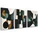 Tableaux Sur Toile Lot Abstraction Géométrique Verte : Formes Circulaires 3 X 80x120