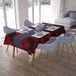 Bonamaison Tafelkleed, Anti-Mold, Sneldrogend, Waterdicht, 100% Polyester Tafellaken, rood Zwart, 140 x 200 Cm