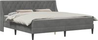 vidaXL Bedframe met matras, donkergrijs, 200 x 200 cm, fluweel