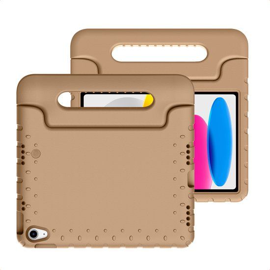 imoshion Tablet Hoes Kinderen - Geschikt voor Apple iPad 11 2025 A16 / iPad 10e generatie (2022) 10.9 inch - Kidsproof Kinder Hoes - Beige