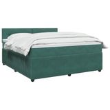 VidaXL Boxspringbed met matras, donkergroen, 180 x 200 cm, fluweel