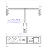 Bachmann DESK2 2xUTE 1xUSB A/C 22W 1xCM 0,2m GST18 RAL9005