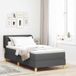 Prolenta Maison Exclusive - Boxspringbed met hoofdeinde, donkergrijs, 90 x 200 cm, gestoffeerd