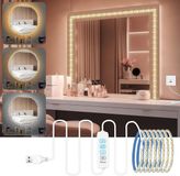 Merkloos / Sans marque BeiJingLiangPinJiaZuoKeJiWenHuaFaZhanYouXianGongSi Dimbare Led-spiegellamp voor make-upspiegel - kaptafellamp met 3 kleuren en 9 dimniveaus - 2 meter