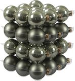 Othmar Decorations kerstballen - 36x st - graniet groen - D6 cm - glas