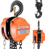 VEVOR 2T Handkettingtakel, 6 M Hefhoogte, Zware Kettingtakel met G80-Ketting, Zware Katrolblok, Handtakel, Kettingtakel voor Garages, Magazijnen, Automachines, Oranje