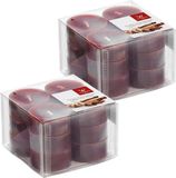 Trend Candles Bougies parfumées/Bougies chauffe-plat - 24x - Parfum Cannelle - 4 Heures de combustion - Coupelle transparente