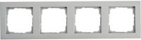 Gira E2 Afdekraam 4-voudig - Aluminium mat