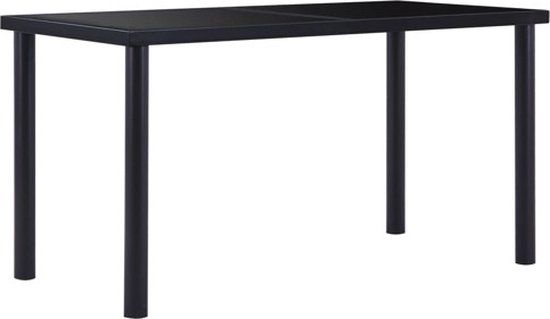 vidaXL Eettafel 140x70x75 cm gehard glas zwart