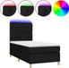 vidaXL Boxspring met matras en LED stof zwart 90x200 cm