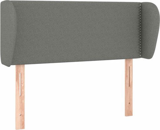 vidaXL Hoofdbord met randen 83x23x78/88 cm stof donkergrijs