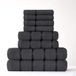 FAIRWAYUK 8-delige handdoeken balenset voor badkamer, ultrazachte premium kwaliteit waterabsorberende handdoek cadeausets, 100% Egyptisch katoen, 4x gezicht 2x hand 2x badhanddoeken, donkergrijs