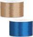 Merkloos Sierlinten/cadeaulinten/satijnen linten - Set 2x stuks - goud en donkerblauw - 38 mm x 25 meter