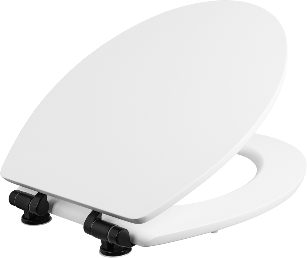 Cornat WC-bril Taio - Mat design - Hoogwaardige houtkern - Softclosemechanisme & snelle bevestiging - Comfortabel zitgevoel - wit & zwart/toiletbril/wc-deksel / KSTOSC00