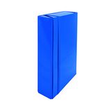 Iris projectmap met vlakke elastische band rug 3 cm blauw