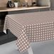 ANRO Afwasbaar tafelzeil, tuintafelkleed, voor binnen en buiten, met snijrand, 240 x 140 cm, geruit, beige