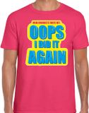 Bellatio Decorations Foute party Oops I did it again verkleed/carnaval t-shirt roze heren L