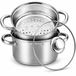 Aviro Casserole vapeur - Inox - 3.1L - 20cm - Couvercle en verre