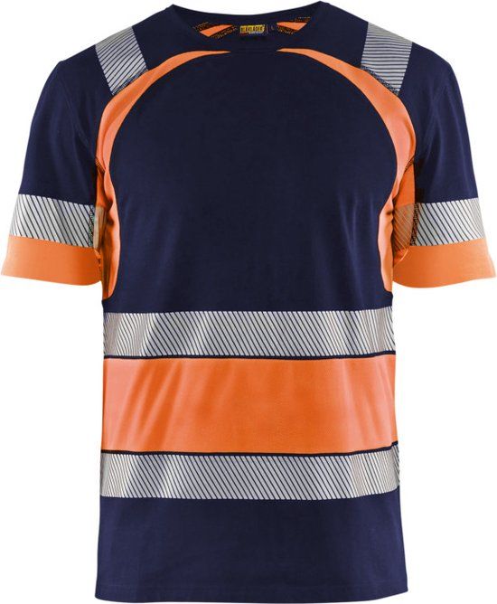 Blåkläder T-shirt High Vis 3421-1030 - Marineblauw/Oranje - XL