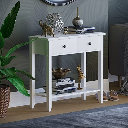 Vida Designs Windsor Consoletafel met 2 laden en planken, wit