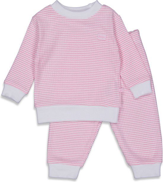 Feetje Wafel pyjama roze/wit