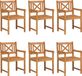 vidaXL Chaise de jardin, 6 pièces, naturel, acacia massif