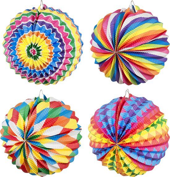 Boland - Set 12 papieren ballonlampionnen Fantasie Multi