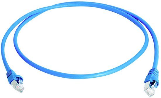 Telegärtner 100008167 RJ45 Netwerkkabel, patchkabel CAT 5e F/UTP 1.0 m Blauw Vlambestendig, Met anti-kniktule 1 stuk(s)