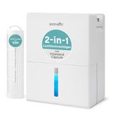SereneLife 91oz. Ontvochtiger – Semiconductoren Ontvochtiger met Automatische Uitschakeling, Ontdooien, Timer & Slaapmodus, Luchtvochtigheidscontrole, 0.6-Gallon Tank, Stille Ontwerpen (Wit)