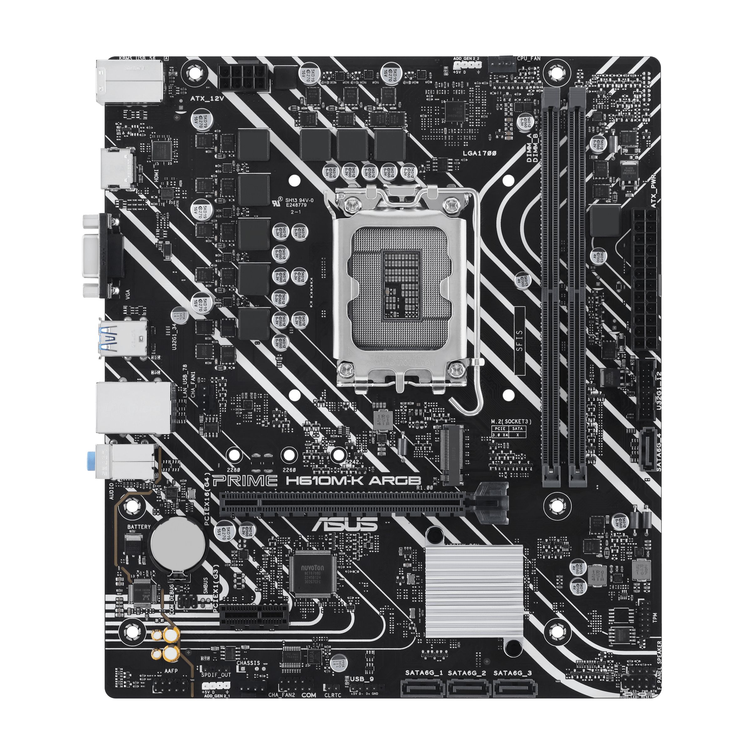 ASUS PRIME H610M-K ARGB - DDR5 - Micro ATX Motherboard