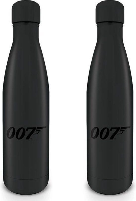 Pyramid James Bond 007 Metalen Drinkfles Zwart RVS 550ml