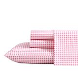 Poppy & Fritz Perkal Collection, beddengoed van 100% katoen, knapperig en fris, licht en vochtafvoerend, tweepersoonsbed, geruit met roze Vichy-ruit