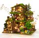 Boîte à musique pour maison de poupée, motif forêt, vert, kit de bricolage, pour adultes