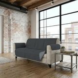 Italian Bed Linen TRENDY Bankovertrek, tweekleurig, microvezel, lichtgrijs/donkergrijs, 3-zits