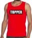Bellatio Decorations Shoppartners Bv Topper in kader tanktop heren rood / mouwloos shirt Topper in zwarte balk - heren S