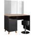 Vicco Kaptafel Karen, Antraciet/Artisanaal eiken, 110 cm met spiegel en kruk