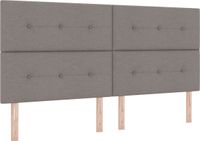 vidaXL Boxspringbed met LED-verlichting, taupekleurig, 200 x 200 cm, gestoffeerd