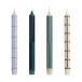 HAY Bougies Motif mix lot de 4 Vert-argent