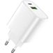 Forever Miedziany LS-04 Chargeur réseau, 20W, 3A, 1x USB-A - 1x USB-C, Blanc