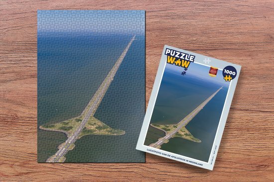 MuchoWow Puzzel Luchtfoto van de Afsluitdijk in Nederland - Legpuzzel - Puzzel 1000 stukjes volwassenen