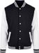 Build Your Brand Basic College Jacket BYBB004 - Black/White - 5XL