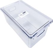 Ziva Refrigerator Organizer Bin C3 met Deksel - Koelkast Opbergbak - 237x133x115mm Afmetingen - Voedsel Opbergbox met Deksel - Keuken Organisatie Accessoire - Transparante Gestructureerde Opslagoplossing voor Efficiënte Koelkastorganisatie