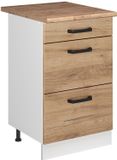 Vicco Keukenonderkast R-Line, Goudkleurig Eiken/Wit, 50 cm