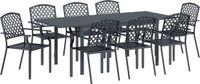 vidaXL Tuinset 9-delig Antraciet Staal