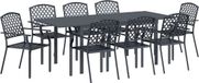 vidaXL Ensemble de jardin 9 pièces anthracite acier