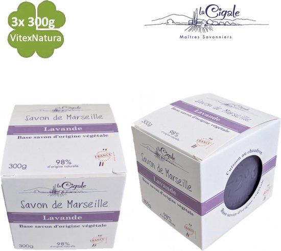 La Cigale Savon De Marseille Zeep - 3x300g - Lavendel - La Cigale