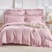 Ibenzoa® Roze Dekbedovertrekset Met Ruches En Kussenslopen Voor Comfortabele Slaapervaring